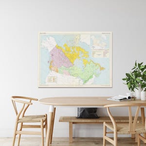 Population autochtone, carte du Canada, autochtone, canadienne, ethnologique, géographie, anthropologie, cartographie, décor, impression, impression d'art