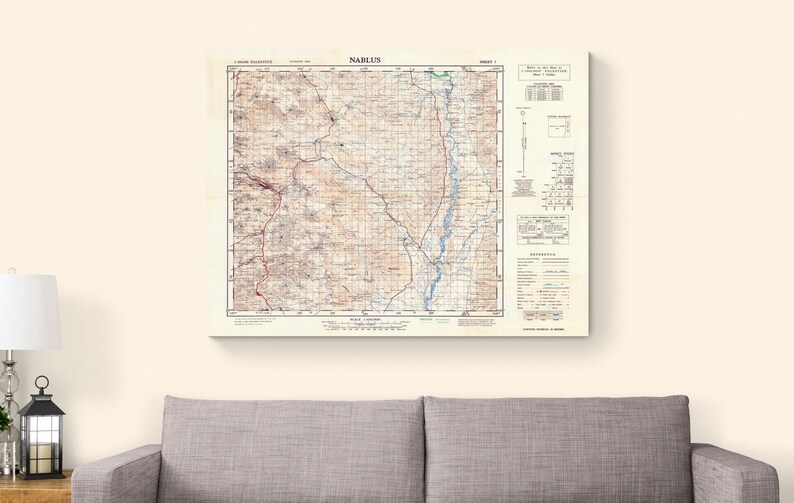 Nablus Line 1942 Map of Nablus – Historic Map of Palestinian City Showing Streets ...