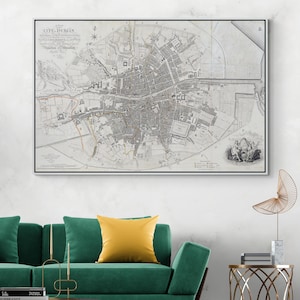 1797 Map of Dublin Ireland – Georgian Era Irish City Plan Showing Streets, Quays, Public Buildings, River Liffey & Surrounding Districts