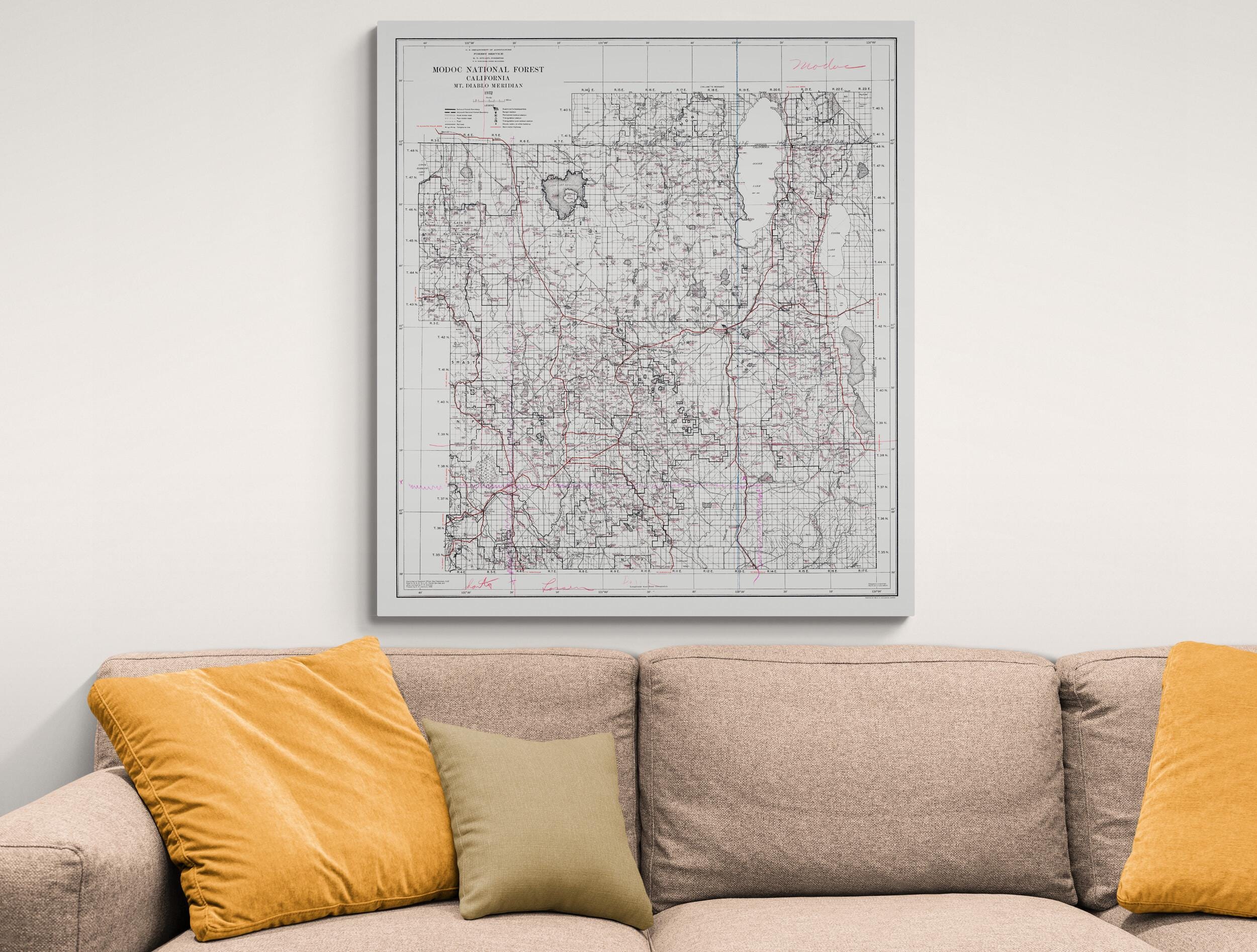 1932 Map of Modoc National Forest California – Historic Forestry Map ...