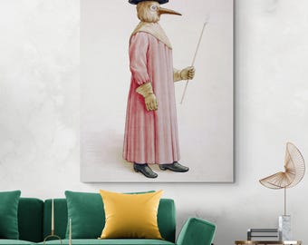 Pestdoktor Illustration – Gothic Kunstdruck | Black Death Geschichte & Memento Mori Dekor | Dark Academia Fine Poster