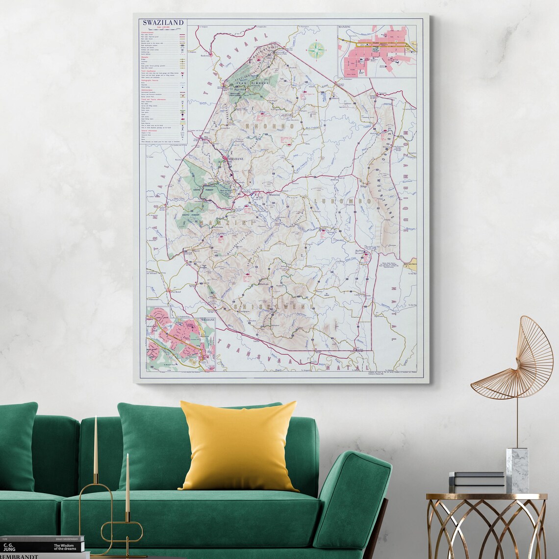 Rhg Map 1966 Map of Swaziland (eswatini) – Pre-independence Map of Southern ...