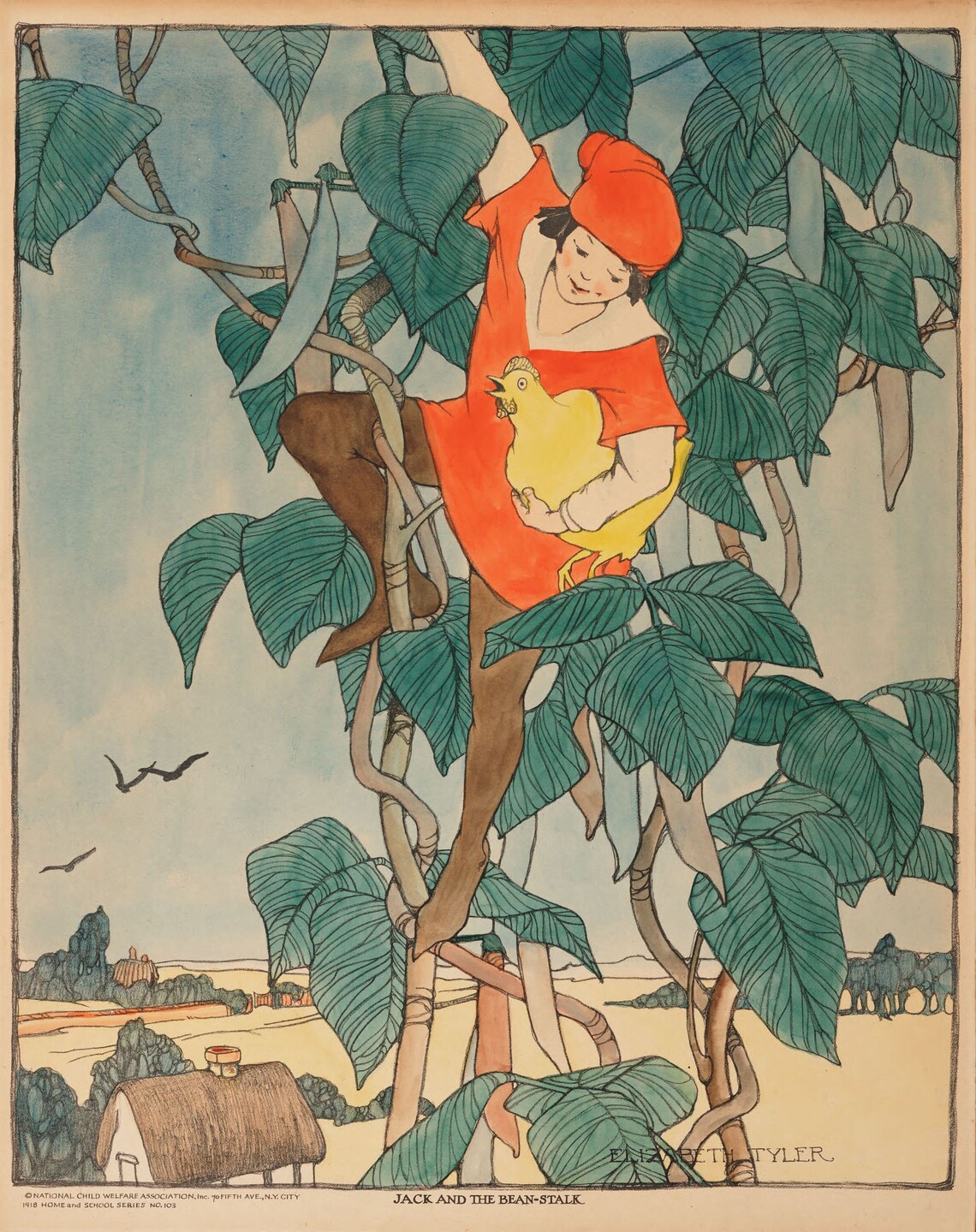 Jack and the Beanstalk Fairy Tale Vintage Children's Room Nursery ...