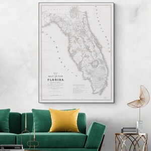 1839 Military Map of Florida – Second Seminole War Era Map Showing U.S. Army Routes, Forts, and Settlements During Early Expansion