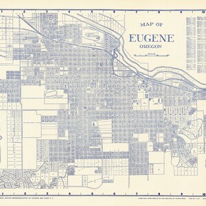 1920 City Map of Eugene Oregon United States Antique US Cartography ...