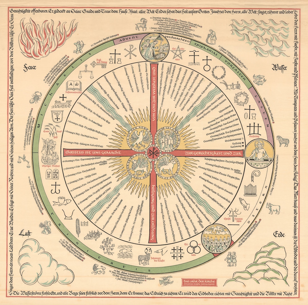 Medieval Liturgical Calendar Catholic Church Christianity Religious ...