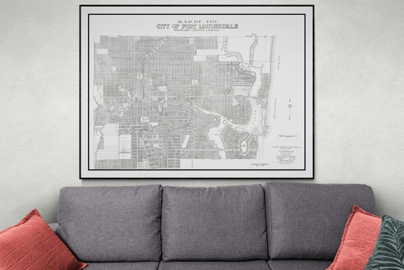 1925 City Map of Fort Lauderdale Broward County Florida Historical