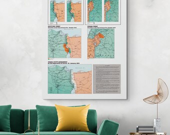 1973 Yom Kippur War Map – Strategic Overview of Israeli and Arab Military Positions During Fourth Arab-Israeli War on Sinai and Golan Fronts