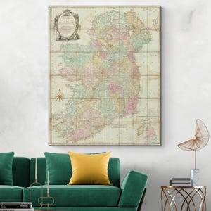 1782 Map of Ireland – Late 18th Century Irish Geographical Cartography Showing Provinces, Counties, Cities, Rivers & Coastal Features