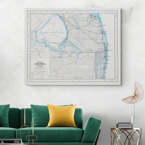1923 Map of Palm Beach County Florida – Historic Cartography Depicting Towns, Roads, Railways & Coastal Development in Early 20th Century
