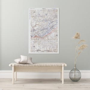 Mapa militar de Verdún, Francia, Primera Guerra Mundial, 1916. Primera Guerra Mundial. Frente Occidental. Historia. Cartografía. Decoración. Impresión artística.
