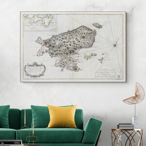 1763 Map of Saint Pierre Island – French Colonial Maritime Navigation Chart – Coastal Outlines, Anchorages, Depth Soundings & Sea Routes