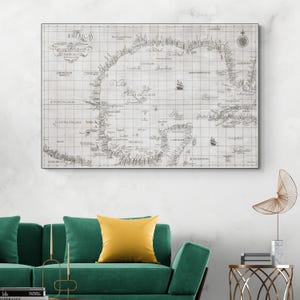 1646 Historical Sea Chart by Dudley – Gulf of Mexico & Florida – Early Maritime Cartography Wall Art Fine Art Print