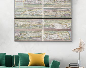 Tabula Peutingeriana Map of Roman Roads – Ancient Roman Empire Cartography – Major Routes, Cities, and Classical Historical Infrastructure