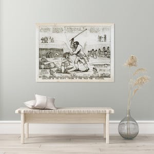 1788 Reversal of Roles for Slaves and Masters Satirical Cartoon African American Civil Rights History Fine Art Print