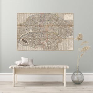 1802 Carte de Paris France Empire napoléonien Français Cartographie Histoire Décor Fine Art Print