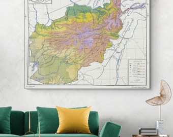 1953 Pashto Language Map of Afghanistan – Historic Mid-20th Century Afghan Geography and Political Boundaries Depicted in Native Script