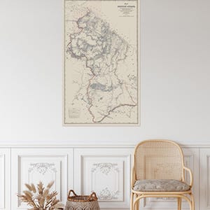 1913 Karte von Guyana Südamerika Geographie Guyanas Geschichte Kartographie Dekor Fine Art Print