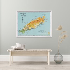 1968年 トバゴ島地図 カリブ海 地理 トリニダード・トバゴ人 地図作成 歴史 装飾 美術印刷
