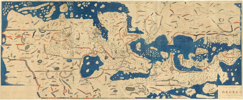 1152 Muhammad Al-idrisi Medieval Map of the World Tabula - Etsy