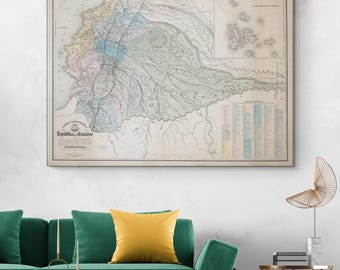 1858 Map of Ecuador – 19th Century South American Cartography – Provinces, Andes Mountains, Cities, Rivers & Borders After Independence