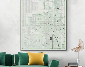 Map of Roswell New Mexico – Historic Mid-20th Century Cartography Depicting the American Southwest City Known for the 1947 UFO Incident