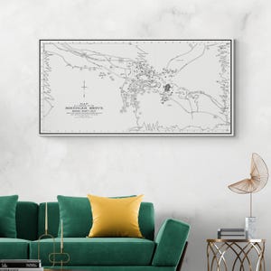 Carte de Boho Grove, comté de Sonoma, Californie, cartographie américaine, histoire, décor de 1921, impression d'art