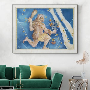 Ilustración del zodiaco de Hércules del siglo XVII, signo estelar, constelación, astrología, decoración, impresión artística