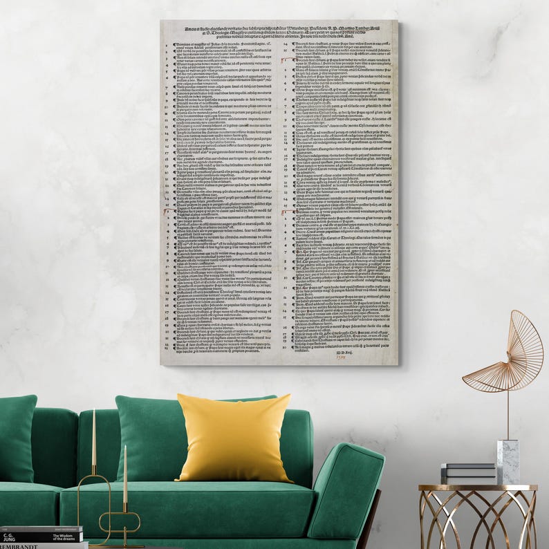 Martin Luther’s 95 Theses – 1517 Nuremberg Printing Art Print | Protestant Reformation Decor | Fine Lutheran Christianity Poster image 2