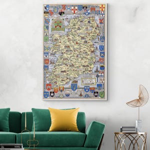 Bildhafte Geschichtskarte von Irland Irland Historische Kartographie Dekor Fine Art Print