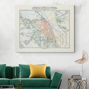 Mapa de Hanói, Vietnã, de 1902 – Cartografia histórica da Indochina da era colonial francesa, destacando o desenvolvimento urbano e a identidade regional