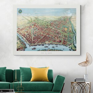 1902 Vogelaugen-Karte von Saigon Vietnam - Historische Stadtlandschaft mit Darstellung von Straßen, Wahrzeichen und der Entwicklung der Kolonialzeit in Französisch-Indochina