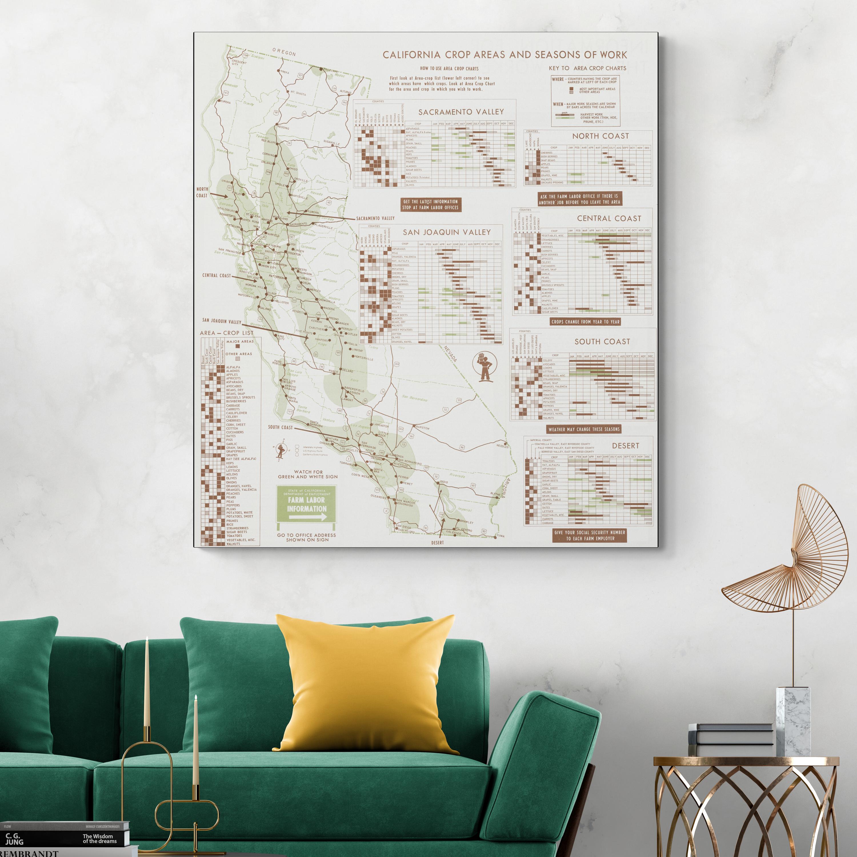 1964 Map of California Crop Areas – Historic Agricultural Cartography ...