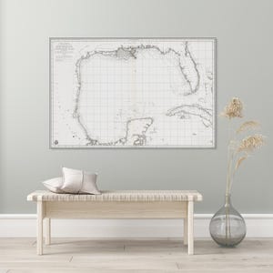 Carta marítima española del Golfo de México de 1799, geografía náutica norteamericana, cartografía, decoración, impresión de bellas artes