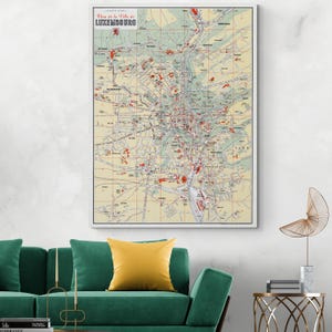 1969 Luxembourg City Map – Historic Urban Map of the Capital Showing Fortifications, Street Layout, & Growth in Postwar European Development