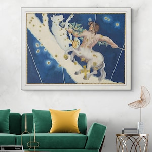 17th Century Centaurus und Lupus Sternzeichen Illustration Sternzeichen Konstellation Astrologie Dekor Fine Art Print