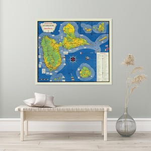 グアドループの絵地図 カリブ海 地理 グアドループの歴史 地図作成 装飾 美術印刷