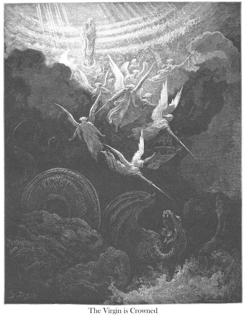 The Crowned Virgin Serpent Leviathan Gustave Dore Antique Christianity ...