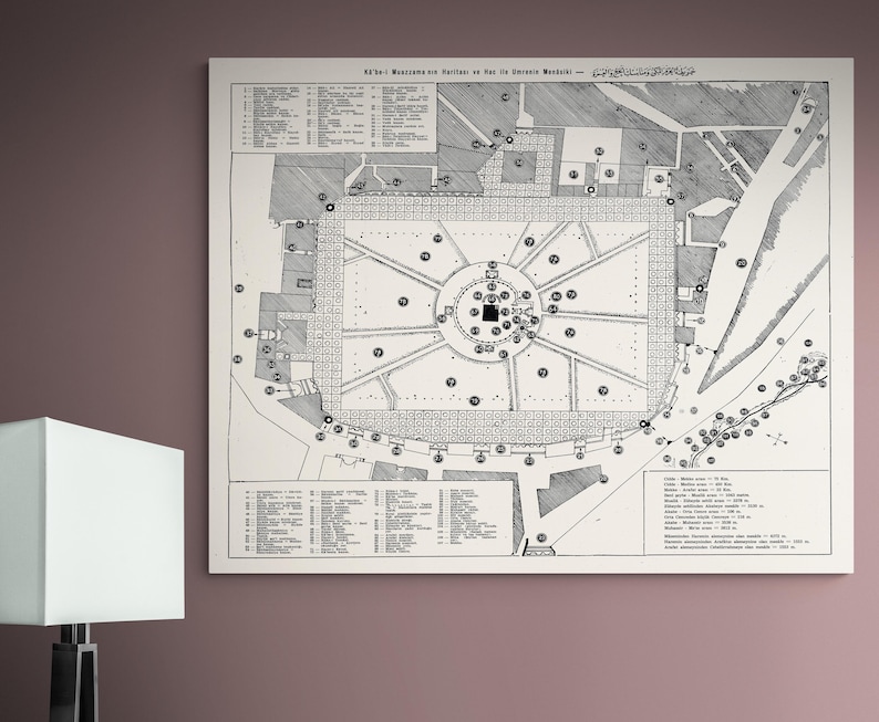 Schematic Map of Masjid Al-haram in Mecca – Detailed Architectural Plan ...