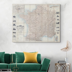 1900 Automobile Club de France Road Map – Early Motorist Map – French Roadways, Routes & Scenic Drives During the Dawn of Automotive Travel