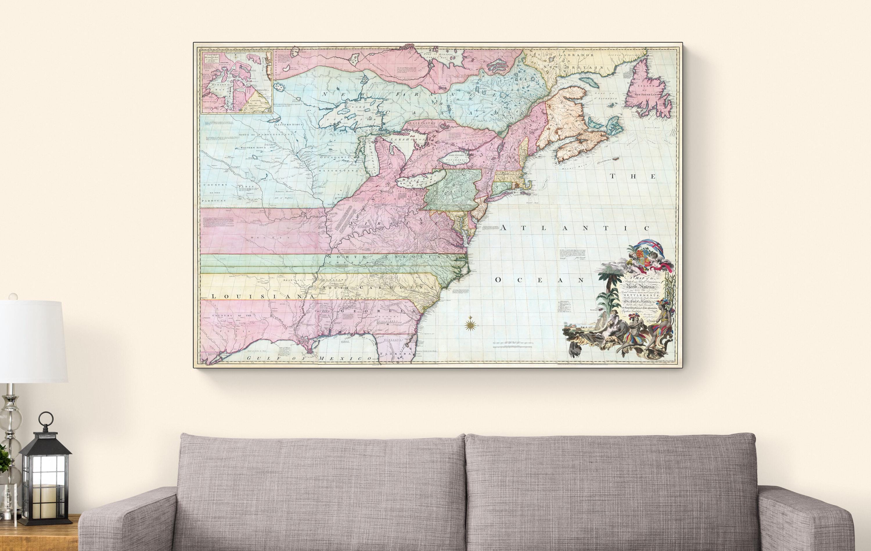 1755 John Mitchell Map of North America – Colonial Era Cartography ...