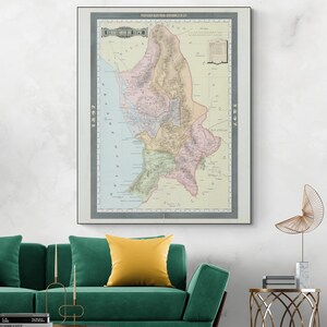 1897 kaart van Tepic Territory Mexico Centraal-Amerikaanse geografie Mexicaanse cartografie geschiedenis decor Fine Art Print