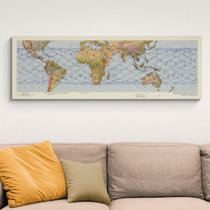 1965 NASA Gemini 4 missie traject pad orbitale vlucht planning kaart ruimte race geschiedenis astronomisch decor Fine Art Print