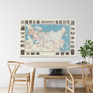 1945 Karte der Sowjetunion Konzentrationslager und Gulags Osteuropa UDSSR Kalter Krieg Geschichte Kartographie Dekor Kunstdruck Kunstdruck