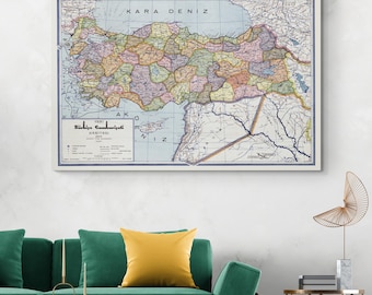 1930 Map of Turkey – Detailed Middle Eastern Cartography Depicting Anatolian Geography, Turkish History & Early 20th Century Borders