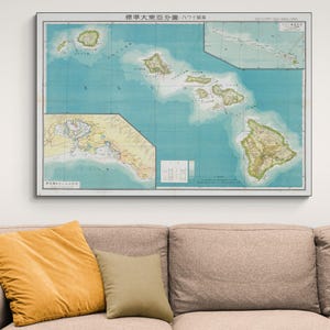 1943 Imperial Japanese Military Map of Hawaii – World War II Pacific Theater Cartography Showing Strategic Positions, Naval Routes & Terrain