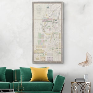 1833 Mimpriss Bildkarte des Heiligen Landes Geschichte Timeline der Evangelien Jesus Christus Evangelisches Christentum Dekor Fine Art Print
