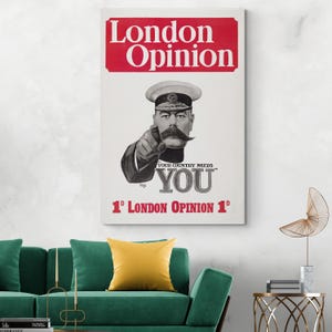Lord Kitchener Wants You – 1914 British WWI Recruitment Poster Art Print | World War 1 Military History Decor | Fine Propaganda Print