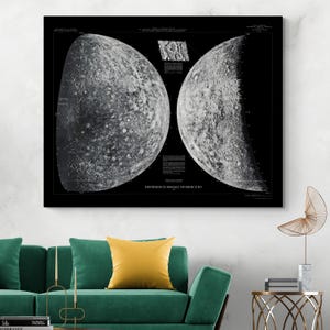 Karte von Planet Merkur NASA Diagramm Astronomie Weltall Mercurian Dekor Fine Art Print