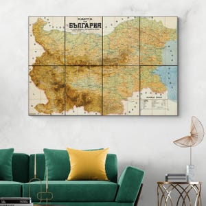 1925 Map of Bulgaria – Historic Balkan Cartography – Political Borders, Cities, Rivers & Geographic Features in Interwar Eastern Europe